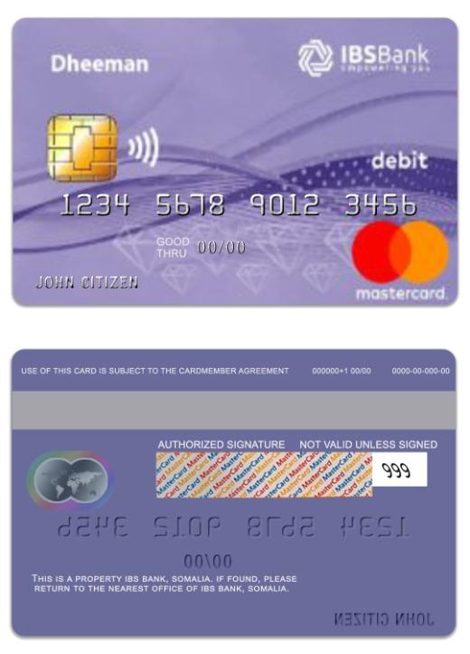 Somalia IBS Bank Daheem debit mastercard